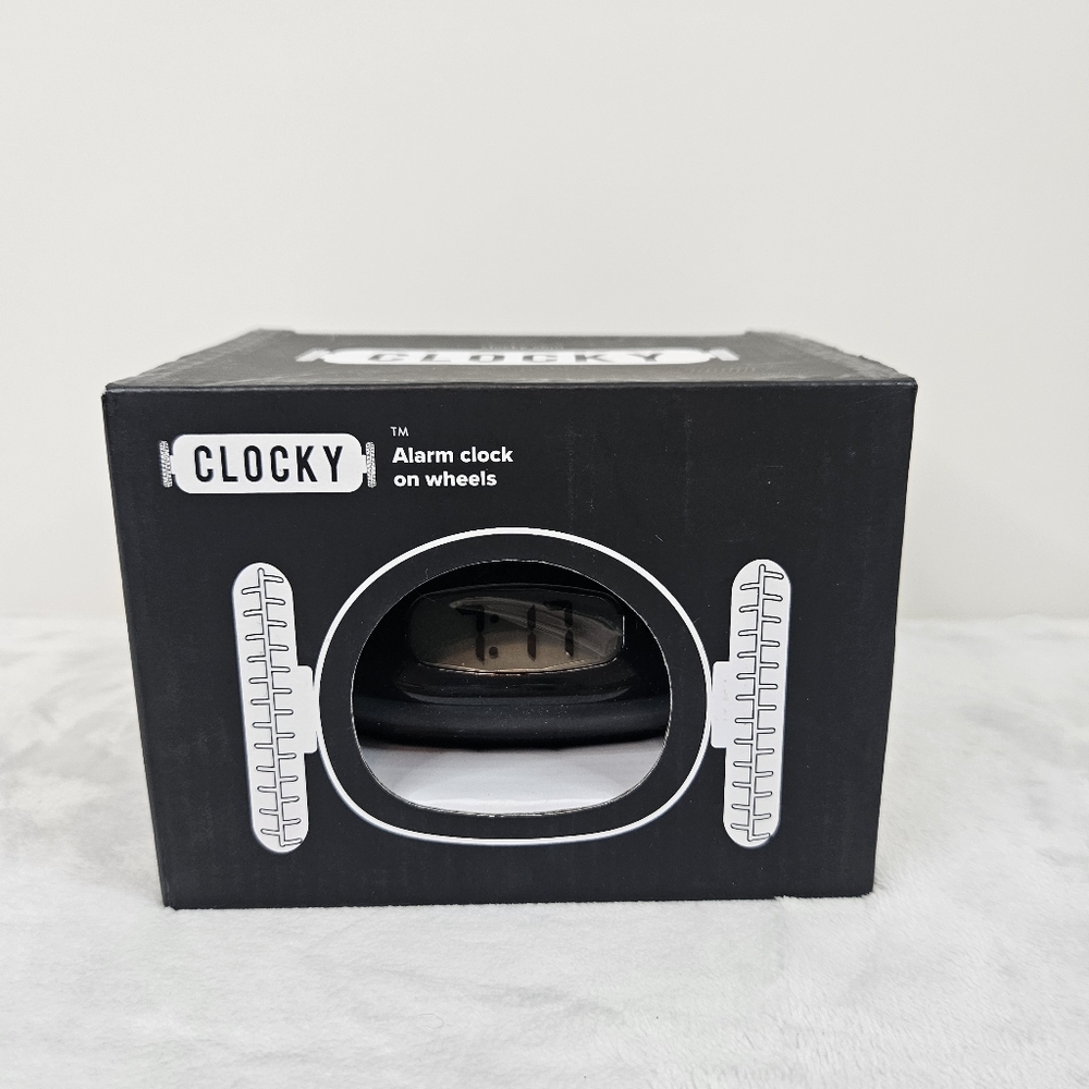 Clocky Original Runaway Alarm Clock On Wheels Black New In Box